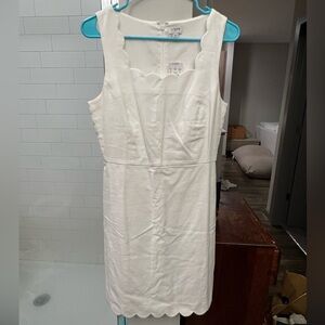 White scalloped J.Crew dress